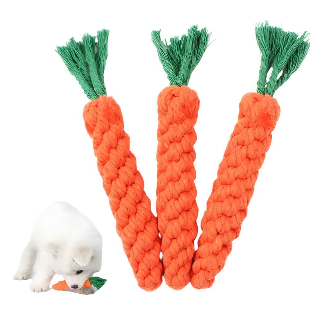 Carrot-Shaped Dog Chew Rope Toy