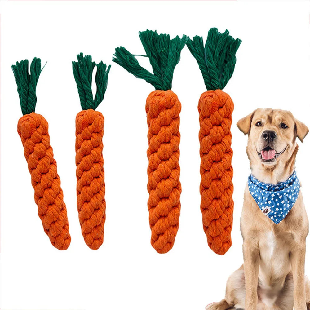 Carrot-Shaped Dog Chew Rope Toy