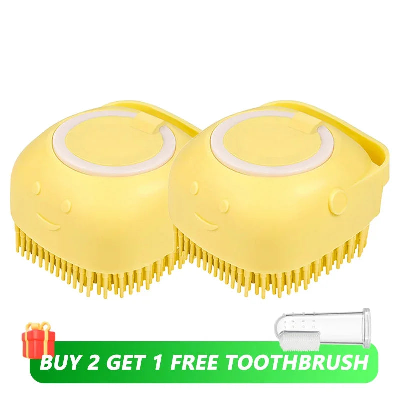 Pet Bath Brush & Massage Tool for Dogs and Cats