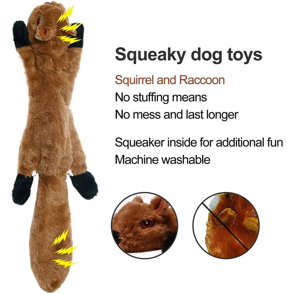 Durable Stuffingless Dog Toy with Squeakers & Crinkle
