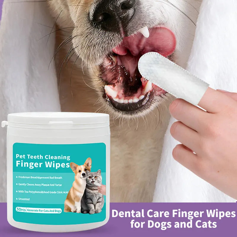 Pet Teeth Cleaning Finger Wipes