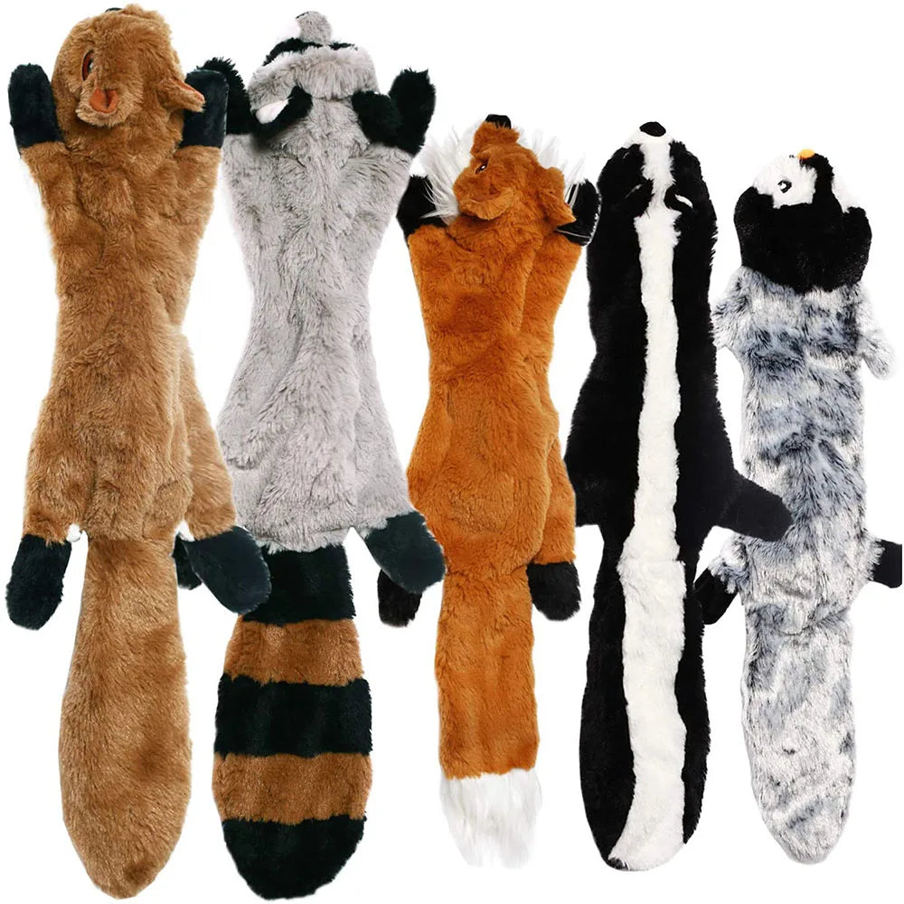 Durable Stuffingless Dog Toy with Squeakers & Crinkle