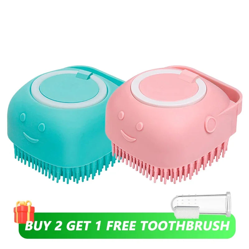Pet Bath Brush & Massage Tool for Dogs and Cats