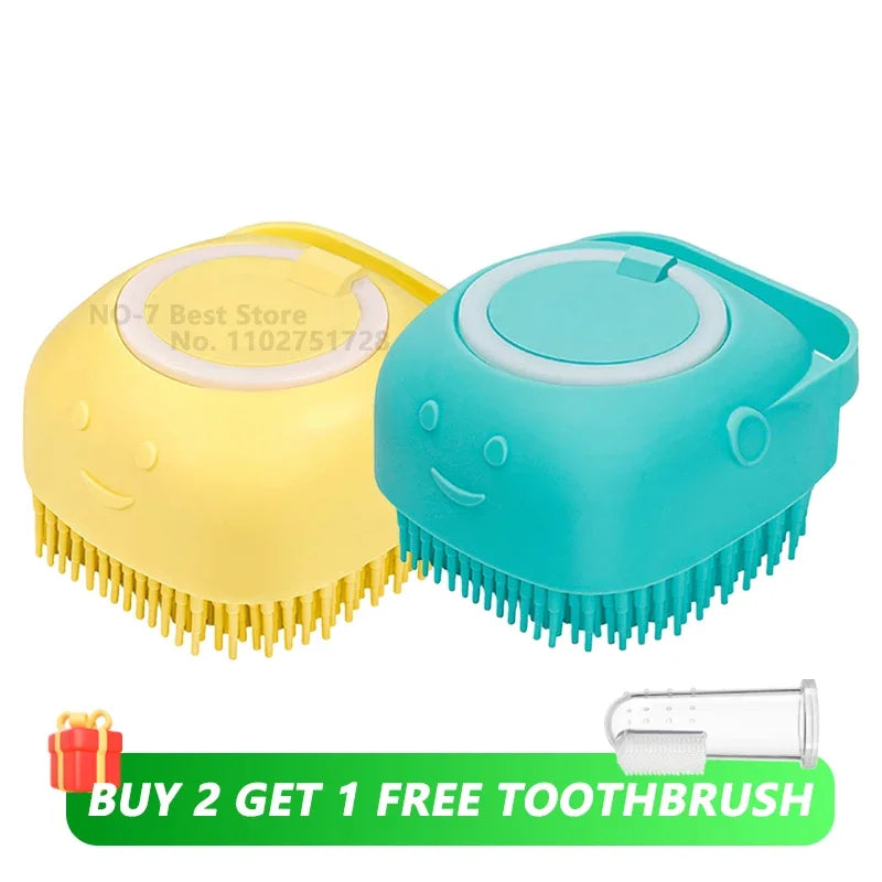 Pet Bath Brush & Massage Tool for Dogs and Cats
