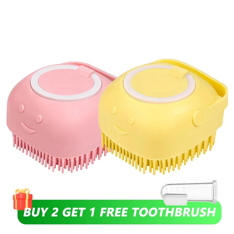 Pet Bath Brush & Massage Tool for Dogs and Cats