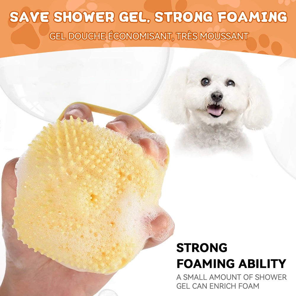 Pet Bath Brush & Massage Tool for Dogs and Cats