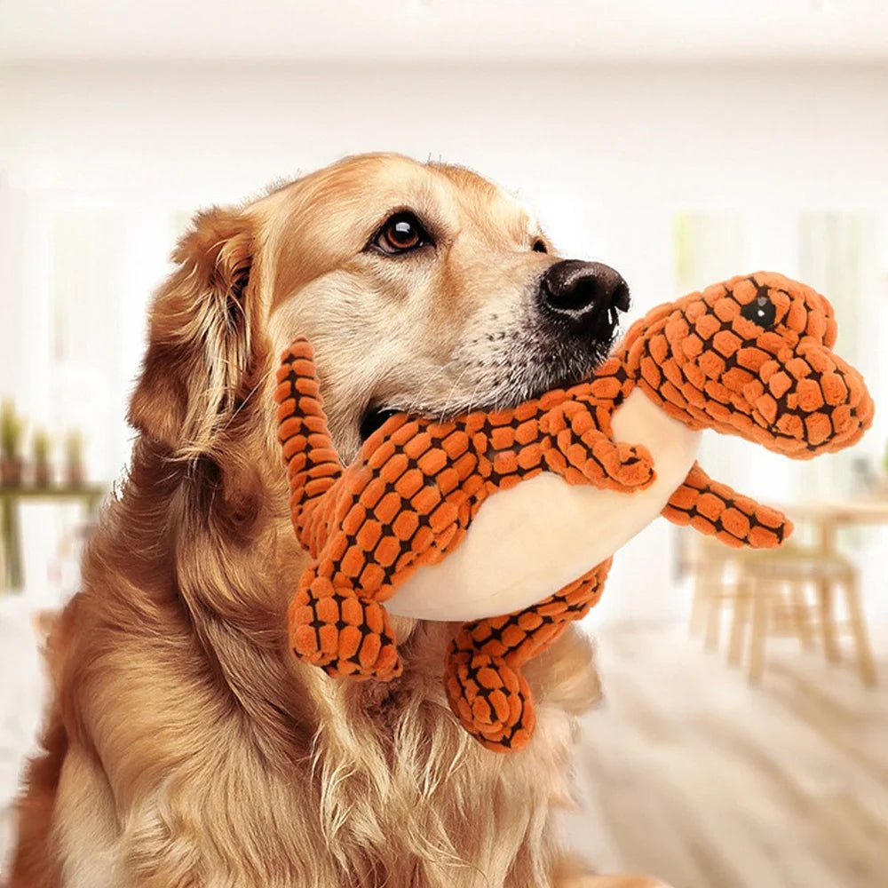 Interactive Plush Dinosaur Chew Toy