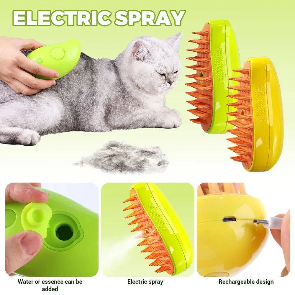 3-in-1 Cat & Dog Steamy Brush