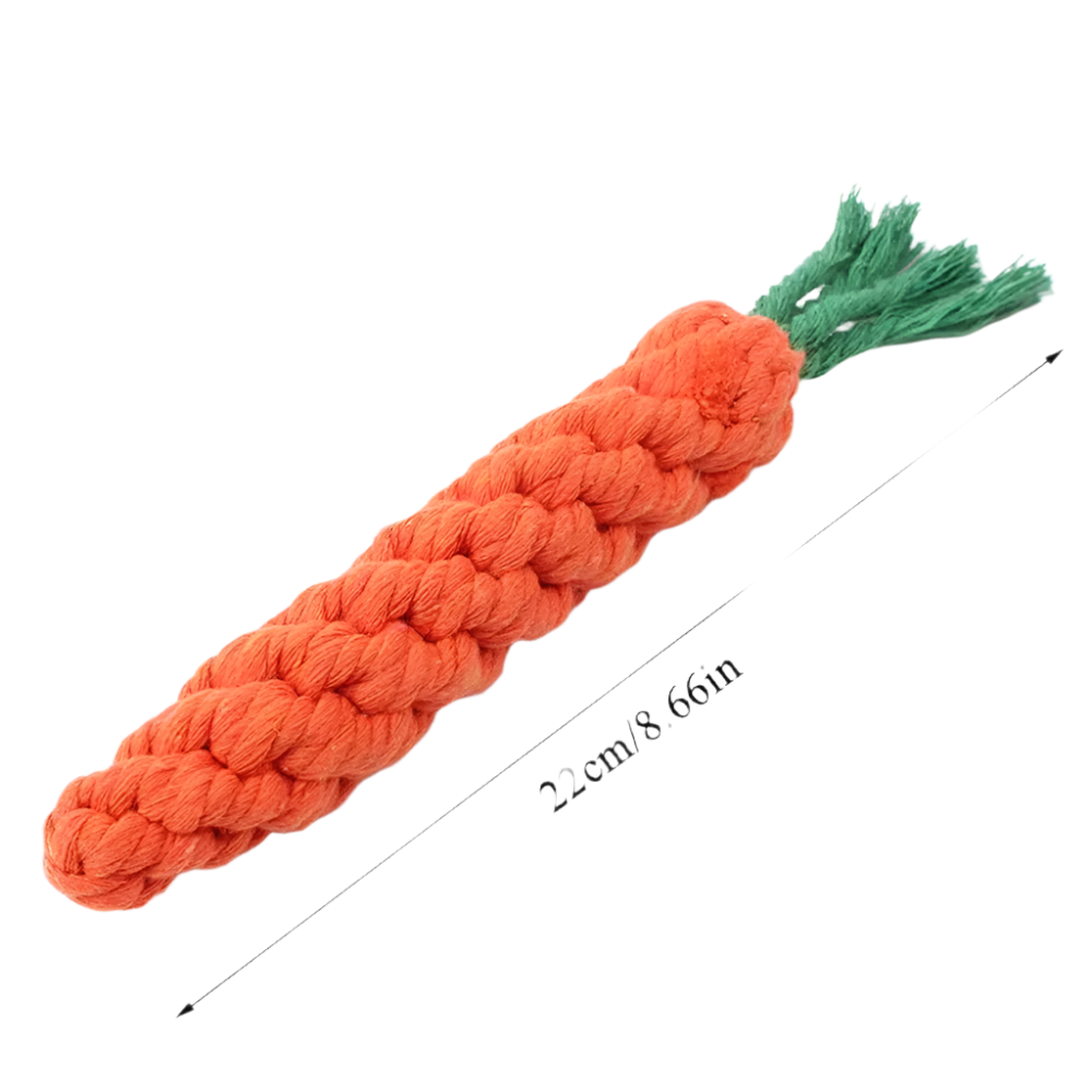 Carrot-Shaped Dog Chew Rope Toy