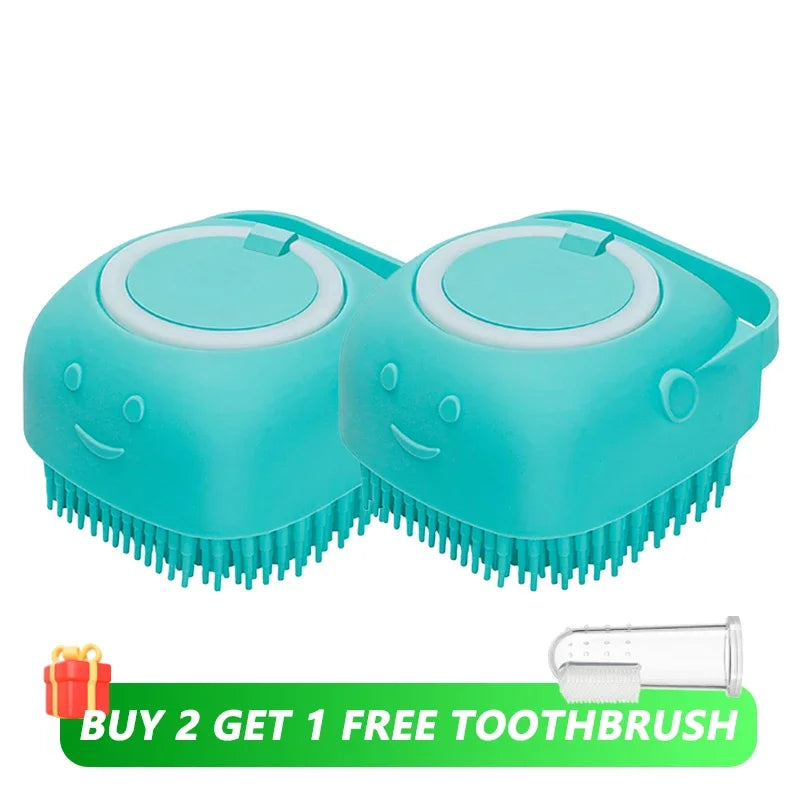 Pet Bath Brush & Massage Tool for Dogs and Cats