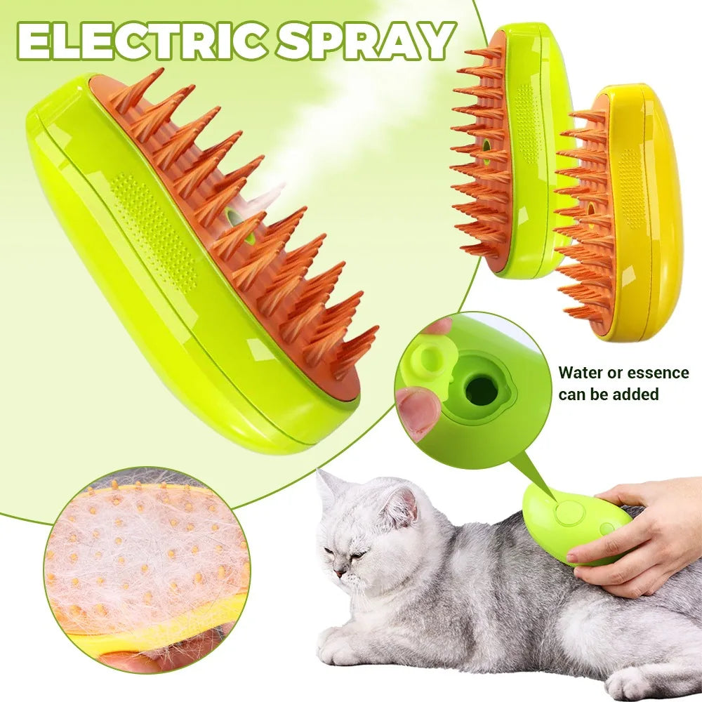 3-in-1 Cat & Dog Steamy Brush