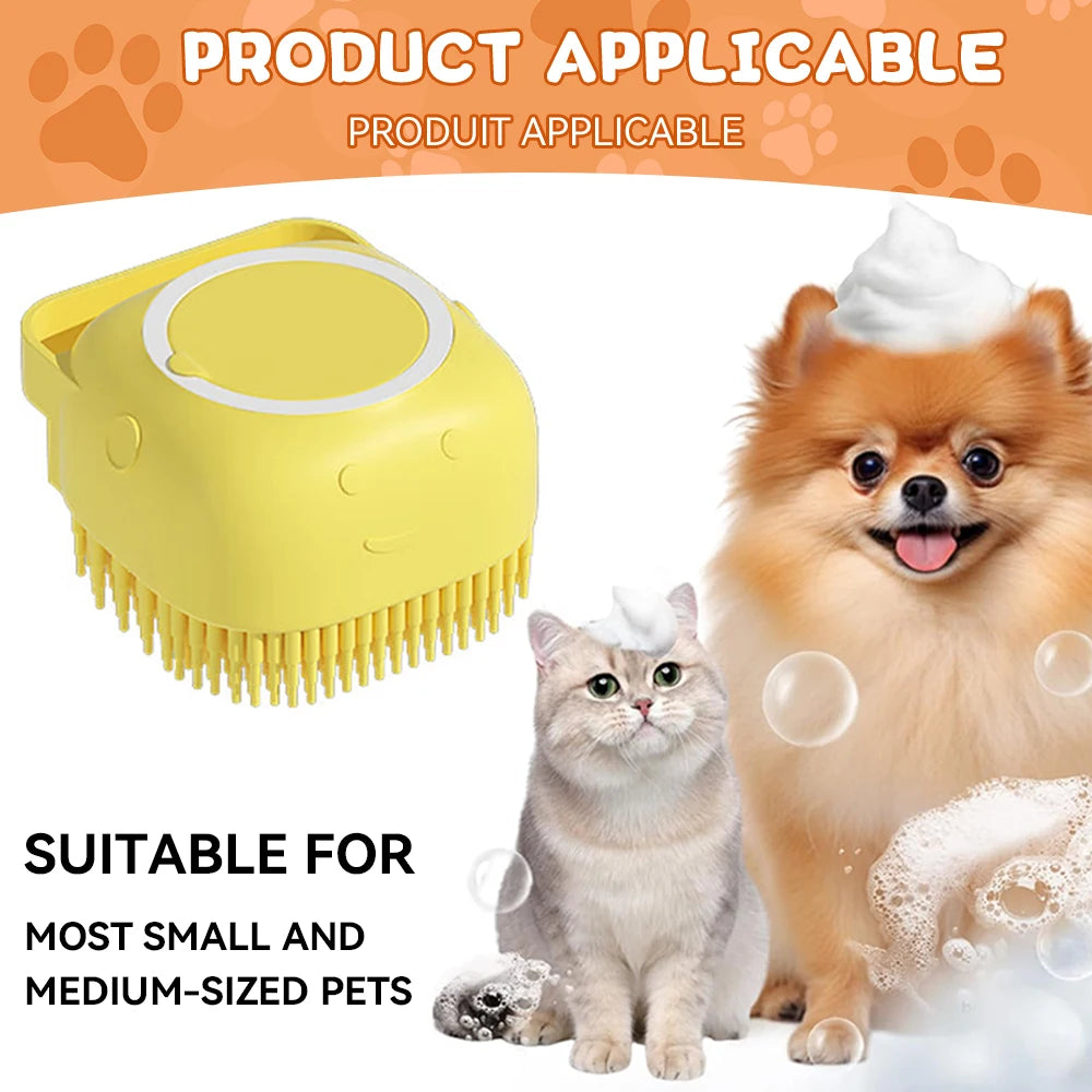 Pet Bath Brush & Massage Tool for Dogs and Cats