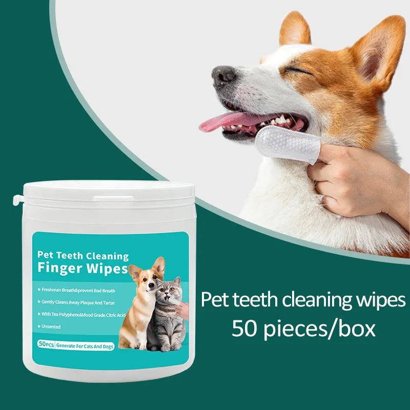 Pet Teeth Cleaning Finger Wipes