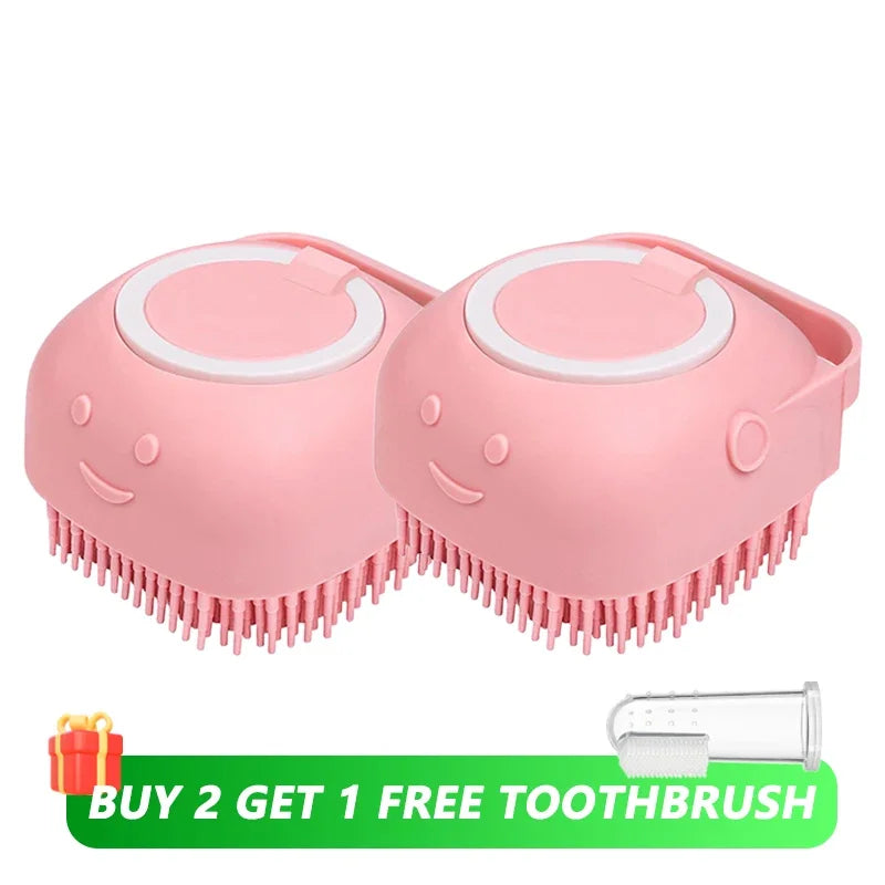 Pet Bath Brush & Massage Tool for Dogs and Cats